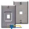 Leviton QuickPort Stainless Steel Wallphone Wallplate - 4108W-1SP - TelephoneStuff.com