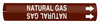 Brady Bradysnap-On B-915 White on Brown Plastic Snap-On Pipe Marker - 1 1/4 in Character Height - Printed Msg = NATURAL GAS with Right Arrow - 4349-C - 754473-67715 - R. S. Hughes Company, Inc.
