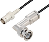BNC Female to BNC Male Right Angle Cable 48 Inch Length Using RG174 Coax - PE3W06649-48 - Pasternack