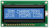 Display, Alphanumeric, 16X2, White; Character Count X Line Midas - 03AC3458 - Newark, An Avnet Company