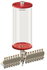 Red Color Key, Clear View Multiple Feed Electro Lubricator, 1 gal Acrylic Reservoir, 15 Feeds, 1/8