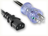 NEMA 5-15P HG CLEAR to IEC-60320-C13 HOME // Power Cords // Hospital Grade Power Cords // Clear Plugs And Connectors -- 0343.180 - Image