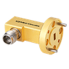 1.85 mm-Female to WR15 UG385/U Flange Waveguide Coax Adapter Right Angle 50 - 70 GHz - WR15-185R+ - Mini-Circuits