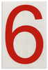 Brady Toughstripe B-514 Red Indoor Polyester Number Label - 6 in Width - 8 in Height - 8 in Character Height - Printed Msg = 6 - 121885 - 754473-71126 - R. S. Hughes Company, Inc.