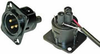 Neutrik/BTX screw terminating panel mt(m). 3 pin black/gold. - CA-NC3MDS1B - Visual Sound, Inc.