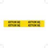 Brady B-946 Black on Yellow Vinyl Self-Adhesive Pipe Marker - 1 1/8 in Height - 3/4 in Character Height - 7 in Length - Printed Msg = ACETYLENE GAS - 7001-4 -- 754476-79224