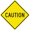 Brady B-959 Aluminum Square Yellow Stop Signs, Traffic Control Signs & Banners Sign - 24 in Width x 24 in Height - TEXT: CAUTION - 115444 - 754473-18468 - R. S. Hughes Company, Inc.