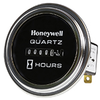 Honeywell Quartz Plus dc Hour Meter, round opening, Ø2.50 in flush cup with round chrome bezel, 0.25 bent blade termination, 10K hours, 30 Vdc to 110 Vdc operating voltage, faceplate: satin black - 85019 - Honeywell Sensing & IoT