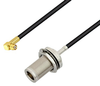 Push-On SMP Female Right Angle to N Female Bulkhead Cable 150 cm Length Using LMR-100 Coax - PE3W05673-150CM - Pasternack