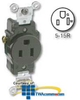 Leviton Side Wired 15A/125v Single Receptacle - 5251-I - TelephoneStuff.com