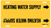 Brady B-915 Black on Yellow Plastic Strap-On Pipe Marker - 2 1/2 in Character Height - Printed Msg = HEATING WATER SUPPLY with Right Arrow - 4073-G - 754476-48248 - R. S. Hughes Company, Inc.