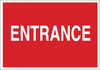 Brady B-401 High Impact Polystyrene Rectangle Red Entrance Sign - 10 in Width x 7 in Height - TEXT: ENTRANCE - 22485 - 754476-22485 - R. S. Hughes Company, Inc.