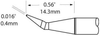 OKi PTTC-701B Bent Tweezer Tip 0.4 mm x 14.3 mm - PTTC-701B - Ellsworth Adhesives