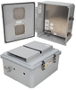 14x12x06 Polycarbonate Weatherproof Outdoor IP24 NEMA 3R Enclosure, 120-240 VAC Universal Outlet MNT PLT Vented Lid DKGY -- TEPC141206-E0V - Image