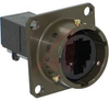 connector,metal circular panel mount receptacle,female rj11,bayonet mating,green -- 70026534