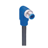 M12 Power Single-Ended Cordset: Male, angled, 5-pin(4+PE), K-coded, blue body, 600 V AC/DC, 10 A; PVC black cable, 0.75 mm² - RSWT 5K-736 - Belden Inc.