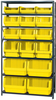 Open Shelving, 7Shelves, 16Bins, Yellow; Shelving Unit Type Quantum Storage - 44AC5671 - Newark, An Avnet Company