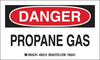 Brady B-235 Black / Red on White Paper Machine & Equipment Safety Label - 5 in Width - 3 in Height - Printed Text = DANGER PROPANE GAS - 60310 - 754476-60310 - R. S. Hughes Company, Inc.