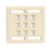 9-port Ivory Double-Gang Keystone Wallplate -- WPT484 - Image