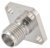 SMA Female (Jack) Connector Field Replaceable 4 Hole Flange (Panel Mount) 0.012 inch Pin, .340 inch Hole Spancing with Metal Contact Ring - FMCN1617 - Fairview Microwave Inc.