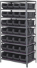 Open Shelving, 8Shelves, 28Bins, Black; Shelving Unit Type Quantum Storage - 44AC9254 - Newark, An Avnet Company