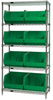 Open Wire Shelving, 5Shelves, 8Bins, Grn; Shelving Unit Type Quantum Storage - 44AC8129 - Newark, An Avnet Company