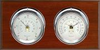 2 Instrument Weather Station - Catalina 2S, Chrome cases, Silver dials, Mahogany panel -  - Maximum Weather Instruments