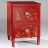 Red lacquer decorated bedside table - FTA78/R - Vaughan Designs, Inc.