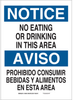 Brady B-401 High Impact Polystyrene Rectangle White Food, Beverage & Smoking Sign - 10 in Width x 14 in Height - Language English / Spanish - 38848 - 754476-38848 - R. S. Hughes Company, Inc.