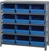 Open Shelving, 5Shelves, 12Bins, Blue; Shelving Unit Type Quantum Storage - 44AC8779 - Newark, An Avnet Company