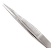 Excelta Three Star Utility Tweezers AC-SA - Stainless Steel Straight Medium Point Tip - 0.03 in Tip Width - 4 1/4 in Length - 0.02 in Thick - EXCELTA AC-SA - R. S. Hughes Company, Inc.