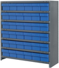Closed Shelving, 7Shelves, 36Bins, Blue; Shelving Unit Type Quantum Storage - 44AC4636 - Newark, An Avnet Company