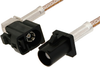 Black FAKRA Plug to FAKRA Jack Right Angle Cable 60 Inch Length Using RG316 Coax - PE38757A-60 - Pasternack