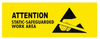 SCS ESD Paper Rectangle Yellow Electrical Safety Sign - 4 in Width x 10 in Height - TEXT: ATTENTION STATIC-SAFEGUARDED WORK AREA - SCS ESDSIGN4X10 - R. S. Hughes Company, Inc.