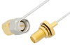 SMA Male Right Angle to SMA Female Bulkhead Cable 24 Inch Length Using PE-SR047FL Coax - PE34307-24 - Pasternack