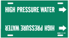Brady B-915 White on Green Plastic Strap-On Pipe Marker - 2 1/2 in Character Height - Printed Msg = HIGH PRESSURE WATER - 4332-G - 754473-67401 - R. S. Hughes Company, Inc.