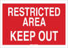 Brady B-401 High Impact Polystyrene Rectangle Red Restricted Area / No Trespassing Sign - 14 in Width x 10 in Height - TEXT: RESTRICTED AREA KEEP OUT - 95438 - 754476-95438 - R. S. Hughes Company, Inc.