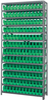 Open Shelving, 13Shelves, 144Bins, Green; Shelving Unit Type Quantum Storage - 44AC8804 - Newark, An Avnet Company