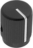 Knob;Instrumentation;Dia 0.5in;Shaft Sz0.25in;Screw;Saw Cut Line;Black Matte - 70126020 - Allied Electronics, Inc.
