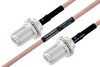 MIL-DTL-17 N Female Bulkhead to N Female Bulkhead Cable 72 Inch Length Using M17/60-RG142 Coax - PE3M0013-72 - Pasternack