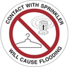 Brady B-946 Vinyl Safety Awareness Label - 2.5 in Width - 2.5 in Height - Printed Text = Contact With Sprinkler Will Cause Flooding - 145970 - 754473-54759 - R. S. Hughes Company, Inc.