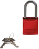 Brady Red Aluminum 6-pin Keyed & Safety Padlock 99615 - 1 1/2 in Width - 1 3/5 in Height - 1/4 in Shackle Diameter - 2 Key(s) Included - 754476-99615 - 754476-99615 - R. S. Hughes Company, Inc.