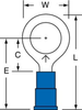 3M Scotchlok Blue Brazed Vinyl Brazed Ring Terminal MV14-38RK - 1.13 in Length - 0.56 in Wide - 0.09 in Inside Diameter - 3/8 in Stud - 054007-00546 - R. S. Hughes Company, Inc.