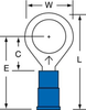 3M Scotchlok Blue Butted Vinyl Butted Ring Terminal MVU14-38R/SX - 0.07 in Inside Diameter - 3/8 in Stud - 051128-58821 - R. S. Hughes Company, Inc.
