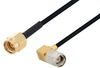 SMA Male to SMA Male Right Angle Cable 100 cm Length Using PE-SR405FLJ Coax - PE3W03751-100CM - Pasternack