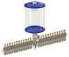 Blue Color Key, Clear View Multiple Feed Electro Lubricator, 1/2 gal Acrylic Reservoir, 24 Feeds, 1/8” Female NPT Outlets, 24VDC - B5162-064AB24024D2BW - Oil-Rite Corp.