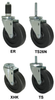 Stem Caster - Black Polyolefin Wheel - Model 3 - 3PB5X - Caster City, Inc.