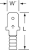 3M Scotchlok Red Butted Non-Insulated Butted Quick-Disconnect Terminal MU18-187DMX - 0.64 in Length - 0.08 in Inside Diameter - 051128-59009 - R. S. Hughes Company, Inc.