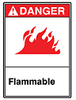 ANSI Sign, Danger-Flammable, 10