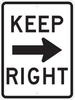 Brady B-959 Aluminum Rectangle White Door, Gate & Pathway Sign - 18 in Width x 24 in Height - TEXT: KEEP RIGHT - 94190 - 754476-94190 - R. S. Hughes Company, Inc.